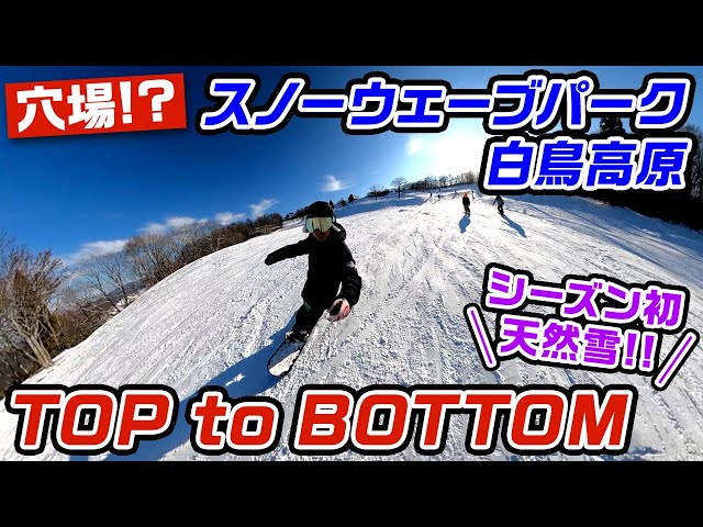 【スノーボード】シーズン初の天然雪!! 穴場のゲレンデ!! スノーウェーブパーク白鳥高原 TOPTOBOTTOM!
