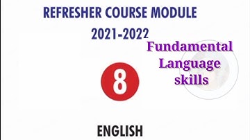 8th standard English Refresher course module Fundamental language skills Answer key