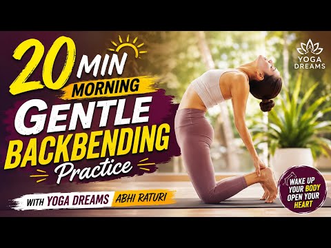 20 min morning gentle backbending practice with @yogadreams9416 #yoga #yogamusic #yogalife