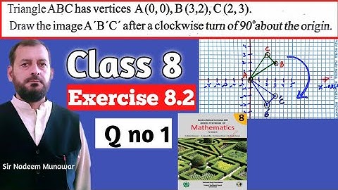 Class 8 Exercise 8.2 Q no 1 NBF Maths Ex 8.2 Draw the image after a clockwise turn of 90⁰