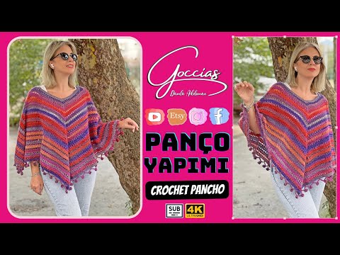 PANÇO YAPIMI - CROCHET PANCHO - DIY - Subtitle