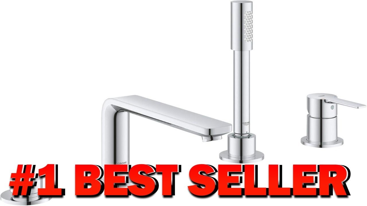 Grohe 19577001 Lineare Four Hole Bathtub Faucet with Handshower in StarLight Chrome - B072LVCCHL