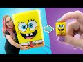 COMO FAZER PAPER SQUISHY GIGANTE E MINIATURA 💛 BOB ESPONJA