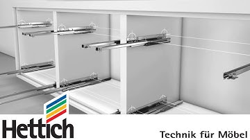 Quadro runners for wooden drawers, made by Hettich