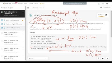 LeetCode 382. Linked List Random Node - Dec 2nd - December LeetCoding Challenge - GoMaster.in