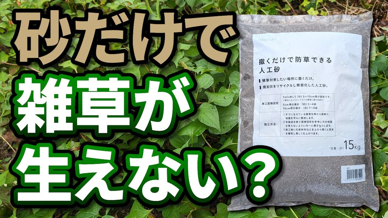 【日本一簡単な雑草対策】カインズで人気爆発中の撒くだけで雑草対策になる砂を紹介します