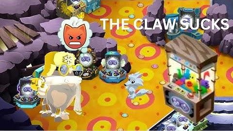Trying to get good items from the claw in Animal Jam