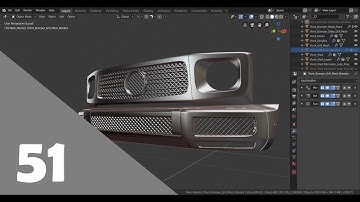 Blender 2.8 Car Modeling Tutorial - Part 51 (Mesh Grills)