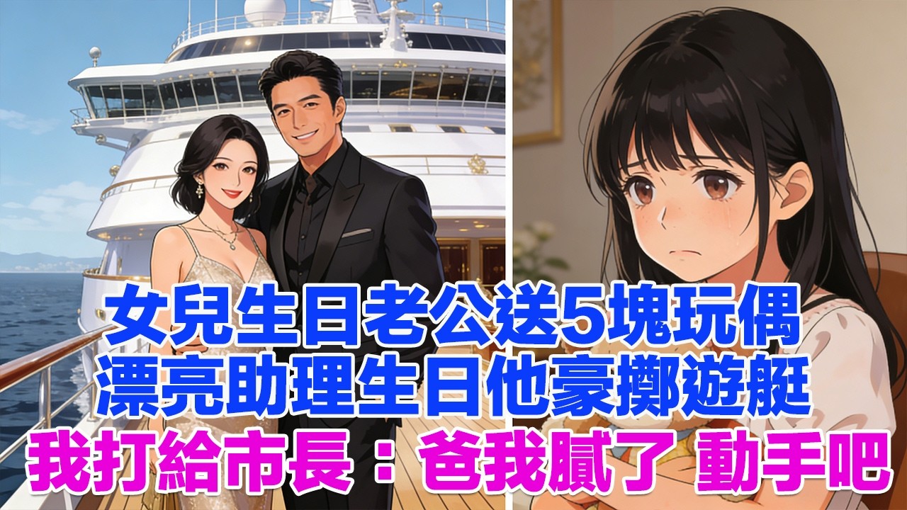 女兒生日老公送5塊玩偶漂亮助理生日他豪擲遊艇我打給市長：爸我膩了 動手吧#正能量 #故事分享 #生活經驗 #情感