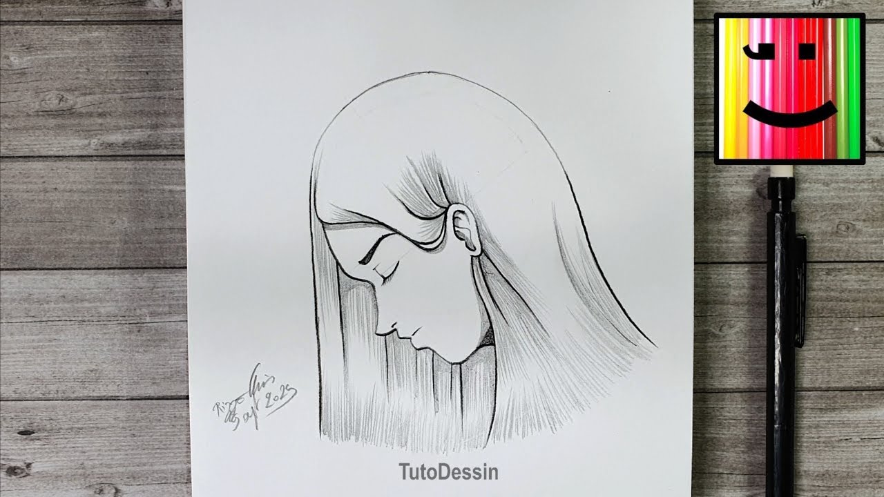 Comment dessiner le visage d'une fille de profil I Dessiner au crayon ...