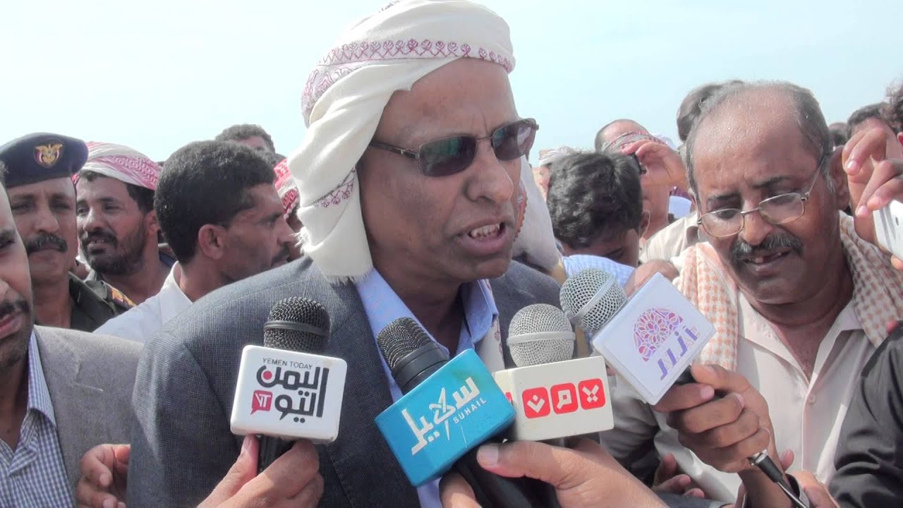 كلمة الاستاذ علي محمد خودم محافظ محافظة المهرة اثناء وصوله الى مطار الغيضه