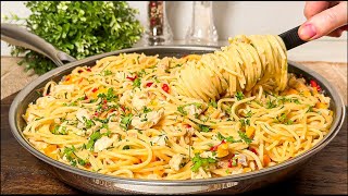 The most delicious spaghetti in 10 minutes! An easy and delicious pasta recipe for dinner!