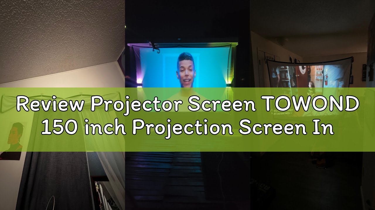 Review Projector Screen TOWOND 150 inch Projection Screen Indoor Outdoor Washable Anti-Crease 16:9 H