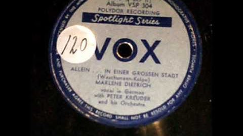 Thumbnail of Allein in einer grossen Stadt. Marlene Dietrich. Berlin 1932.wmv