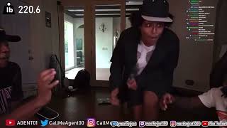 Imdavis His A Split In Front Of 3 Grown Men