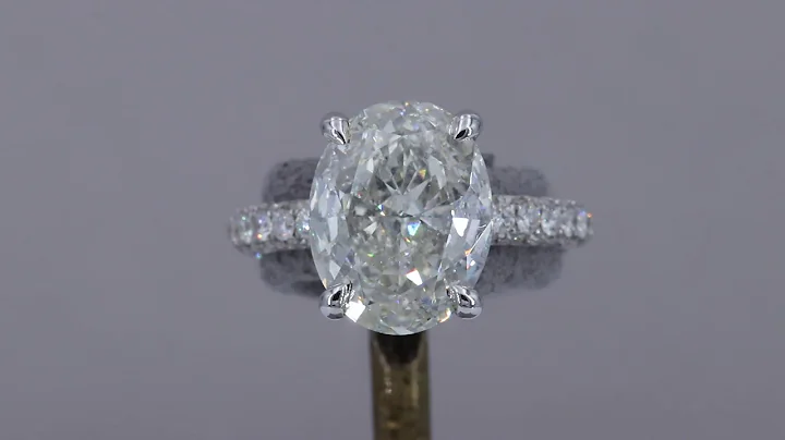3.01 Carat J Color SI2 Clarity Oval Brilliant Cut Diamond Engagement Ring