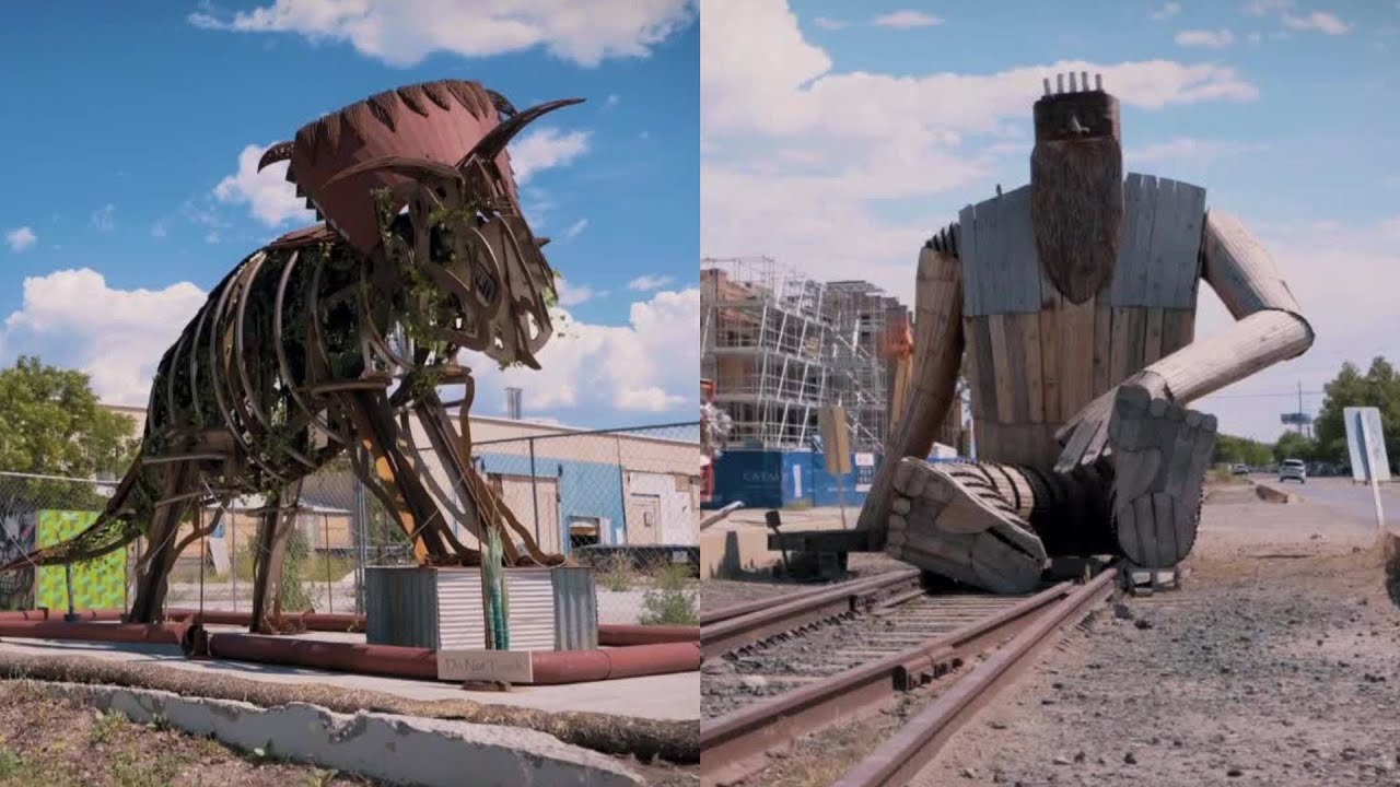 What's the story behind those wood & metal statues in Salt Lake