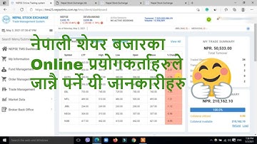 nepse online trading system | Details about nepse Dashboard