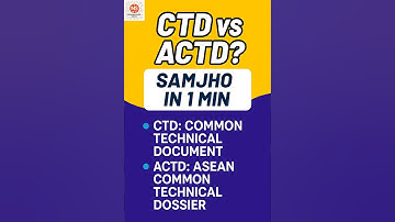 CTD vs ACTD Explained in 60 Seconds! | Regulatory Affairs for Freshers #Shorts #yt