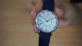 EasyRead Time Teacher Rainbow '24 Hour' Watch - Navy Blue Strap