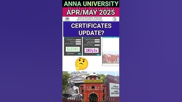 Anna University Apr/May 2025 Certificate Update👍#annauniversity #annauniversityupdates #certificates
