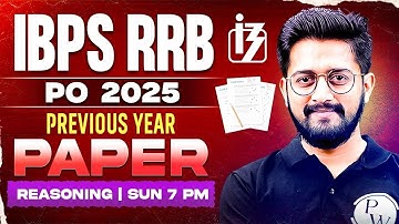 IBPS RRB PO 2025 | RRB PO Reasoning Previous Year Paper | Reasoning by Sachin Sir