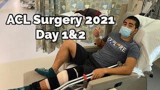 ACL Surgery 2021 - Day 1 & 2 - Crutches, Drugs, Getting In Car, Sleeping and Peeing