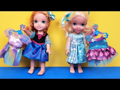 new-dress-!-elsa-&-anna-toddlers---fabric-store-shopping---barbie-is-the-seller