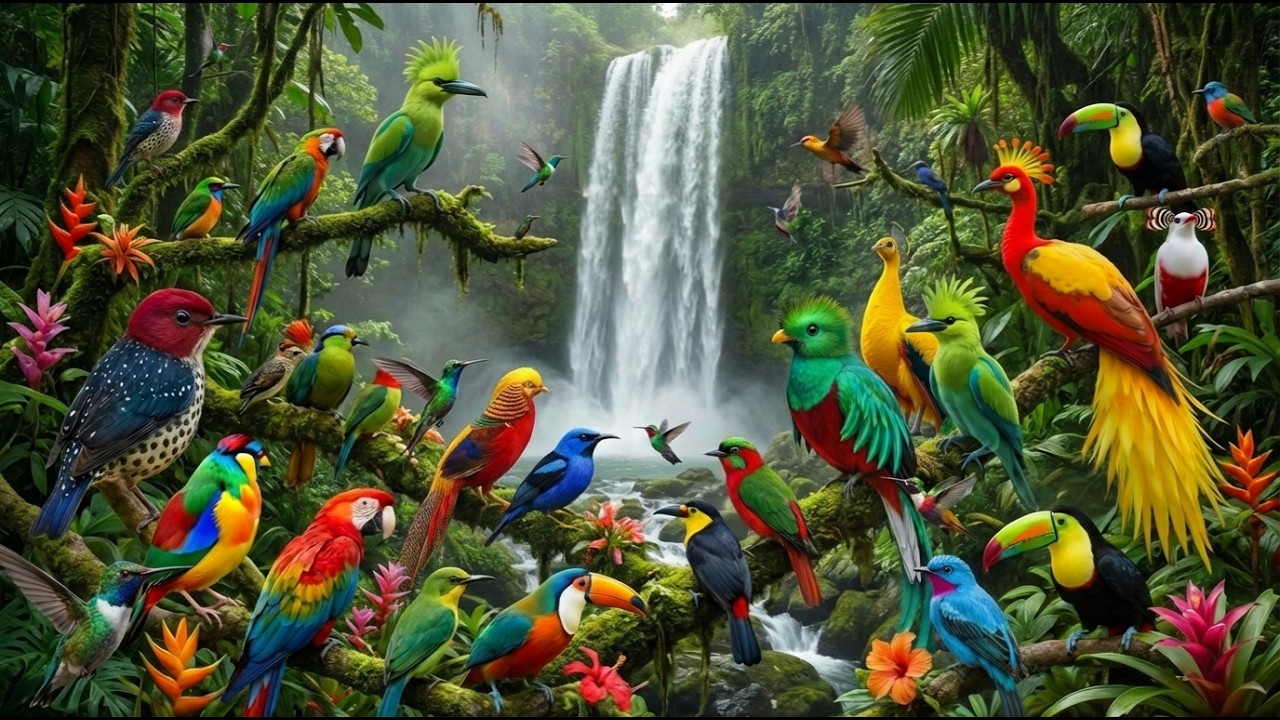 Calm Amazon Bird Life & Water Flow 🕊️🐦💦🦚🦩🦜#AnxietyRelief  #BirdLife #WildBirds #Birdsong