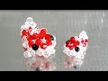ちび錦鯉(紅白)の作り方 Mini Nishikigoi(colored carp), How to make beaded 【わんこビーズ r123】