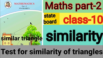 class 10.. maths part 2... chapt 1. similarity..#similar triangles# Test for similarity of triangles