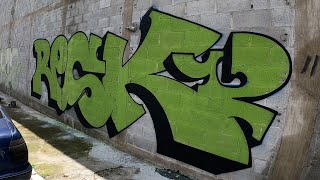 Graffiti Mission 58 big green letters in São Paulo