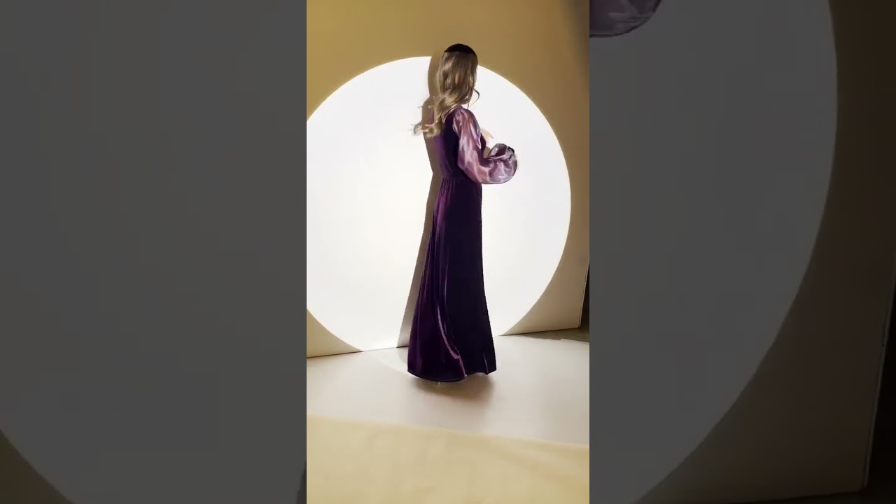 velvet purple long dresses
