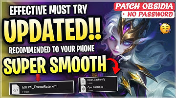 Updated Config ML Anti Lag Super Responsive 60FPS + Low Ping Patch Obsidia - Mobile Legends