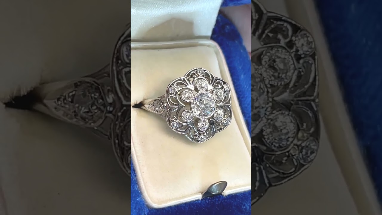 Singular Sensation Antique Diamond Cluster Snowflake Ring