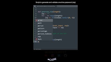 Script to generate and validate one-time password (otp) in Python | Python Examples | Python Code