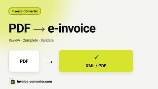 Convert PDF invoices to XRechnung, ZUGFeRD & Peppol – Invoice-Converter.com in 40 seconds