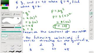 DSV3 Direct Square Variation Sample Problems Part 2