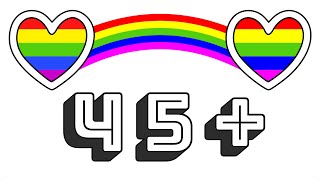 How to draw numbers 45 +, Numberblocks,How to write number 45 +,123456789,love rainbow drawing heart
