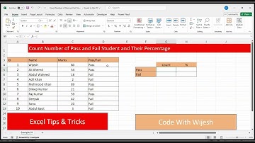 Count Number of Pass and Fail Student | CountIf Function |  Excel tips and tricks