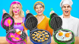 ME VS GRANDMA COOKING CHALLENGE || Funny Food & Kitchen Hacks by 123GO CHALLENGE