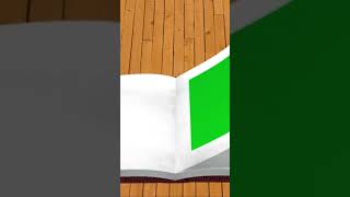 Flipping 3D Book Paper Animation Green Screen Frame No Copyright Video Footage