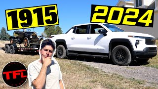 The Newest Chevy Tows the Oldest Ford: Silverado EV vs. Model T Real-World Towing Test!