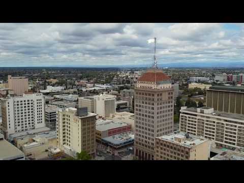 Aerial View of DOWNTOWN Fresno, CA -  DJI Mavic Mini