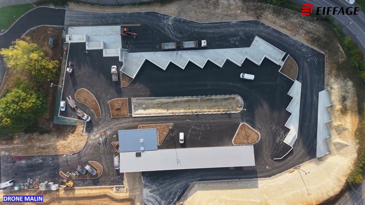 Déchèterie de Vernon dans l'Eure en vue aérienne par drone