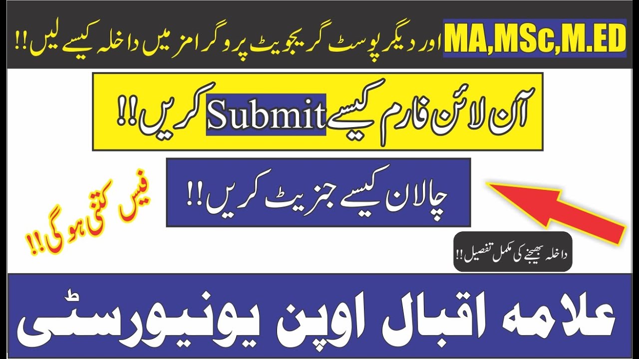 How to Submit Online Admission in all Post Graduate Programs!! || AIOU || NSR Education