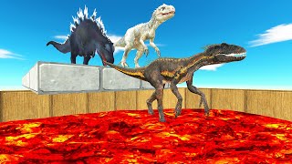 DINOSAURS JUMP OVER LAVA HOLE - Animal Revolt Battle Simulator screenshot 4