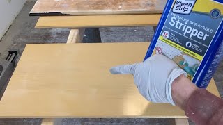 Stripping polyurethane from cabinet doors