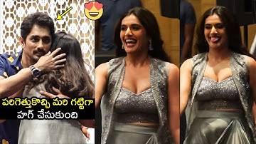 Hero Siddarth Given Tight Hug To Divyansha Kaushik @ Takkar Pre Release Event | Wall Post