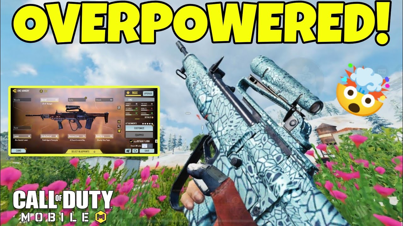 This EM2 Gunsmith Is overpowered🔥 in season 11 | SOLO VS SQUAD | BEST EM2 GUNSMITH FOR BATTLE ROYALE